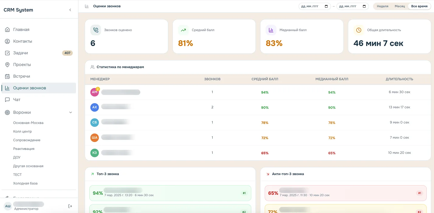 AMO CRM — Наследие — crm / автоматизация / интеграции, экран 8.1